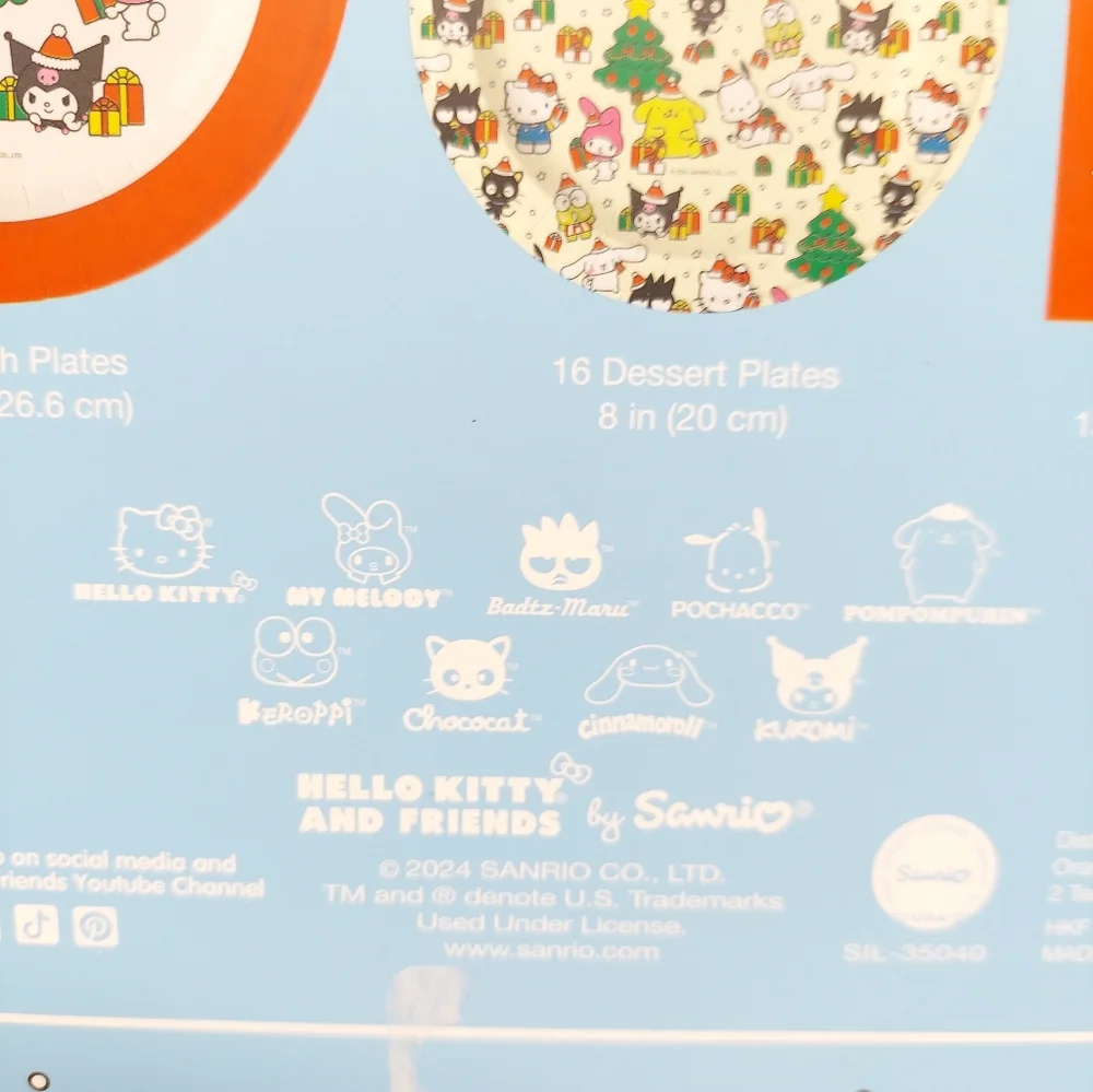 Hello Kitty and Friends Paper Tableware Party Set Merry Christmas